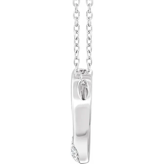 14K White 1/5 CTW Diamond Heart 16-18" Necklace-