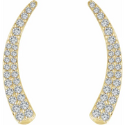 14K Yellow 3/8 CTW Diamond Ear Climbers-