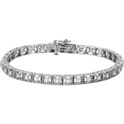 14K White 1/2 CTW Diamond Fashion Tennis 7" Bracelet-