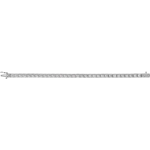14K White 1/2 CTW Diamond Fashion Tennis 7" Bracelet-