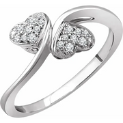 10K White 1/10 CTW Diamond Heart Promise Ring-
