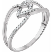 10K White 1/6 CTW Diamond Negative Space Ring-