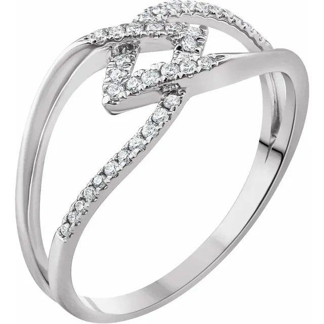 10K White 1/6 CTW Diamond Negative Space Ring-