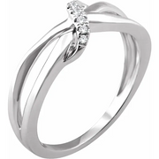 14K White .05 CTW Diamond Negative Space Ring-