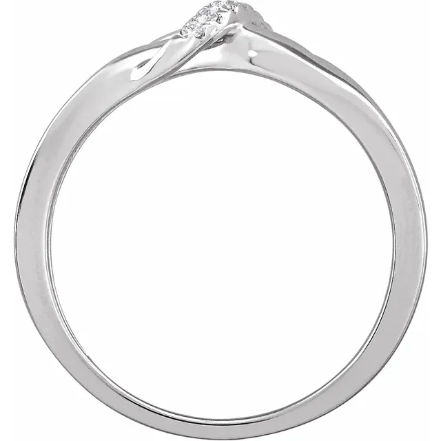 14K White .05 CTW Diamond Negative Space Ring-