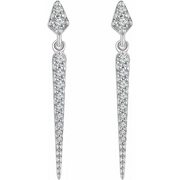 14K White 1/4 CTW Diamond Dangle Earrings-