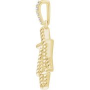 14K Yellow .025 CTW Diamond Star of David Pendant-