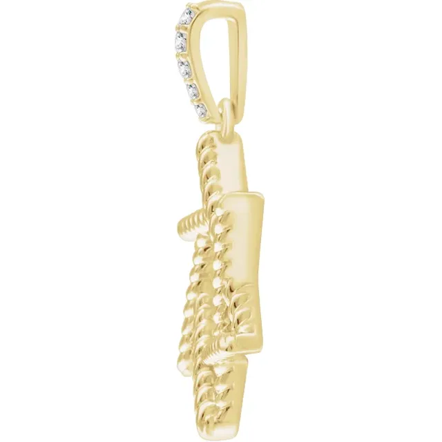 14K Yellow .025 CTW Diamond Star of David Pendant-