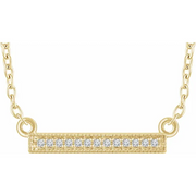 14K Yellow .05 CTW Diamond Bar 16-18" Necklace-