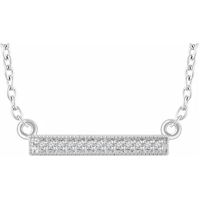 14K Yellow .05 CTW Diamond Bar 16-18" Necklace-