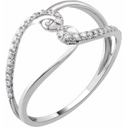 14K White 1/8 CTW Diamond Negative Space Ring-