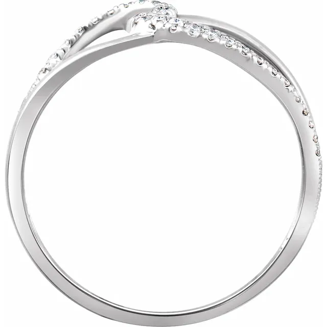 14K White 1/8 CTW Diamond Negative Space Ring-