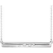 14K White 1/10 CTW Diamond Bar 16-18" Necklace-
