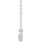 14K White 1/10 CTW Diamond Bar 16-18" Necklace-