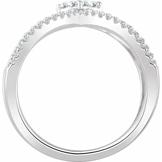 14K White 3/8 CTW Diamond Negative Space Ring-7.00 (approximate standard size)-