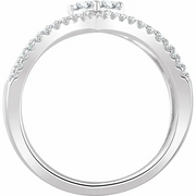 14K White 3/8 CTW Diamond Negative Space Ring-7.00 (approximate standard size)-
