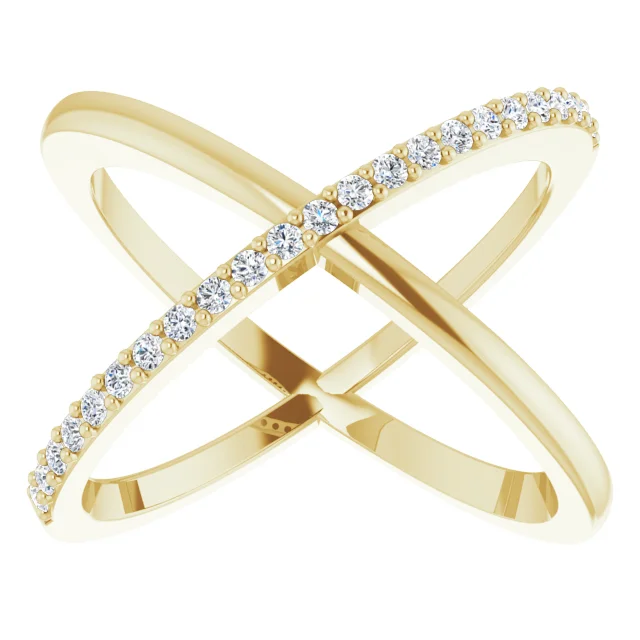 14K Yellow 1/4 CTW Diamond Criss-Cross Ring-