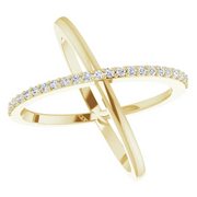 14K Yellow 1/4 CTW Diamond Criss-Cross Ring-