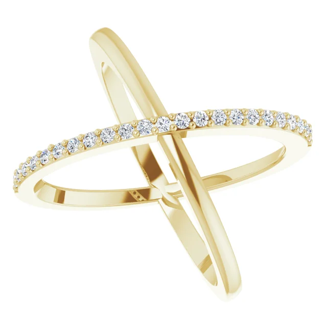 14K Yellow 1/4 CTW Diamond Criss-Cross Ring-
