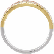 14K Tri-Color 1/2 CTW Diamond Stacked Ring-