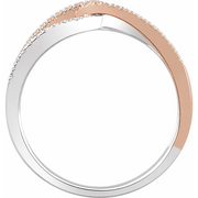 14K White & Rose 1/4 CTW Diamond Ring-