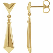 14K Yellow Geometric Dangle Earrings-