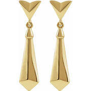 14K Yellow Geometric Dangle Earrings-
