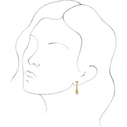 14K Yellow Geometric Dangle Earrings-