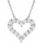 14K White 1/4 CTW Diamond Heart 18" Necklace-