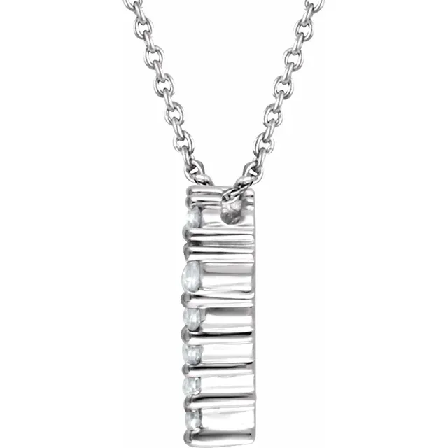 14K White 1/4 CTW Diamond Heart 18" Necklace-