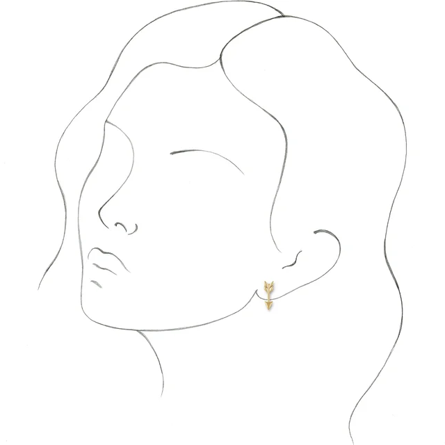 14K Yellow Arrow Earrings-