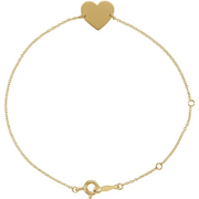 14K Yellow Heart 7-8" Bracelet-