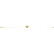 14K Yellow Heart 7-8" Bracelet-