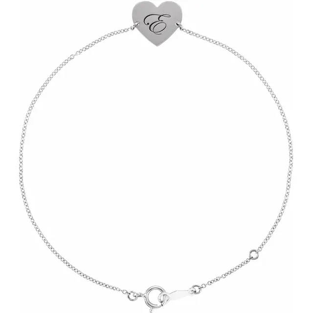 14K Yellow Heart 7-8" Bracelet-