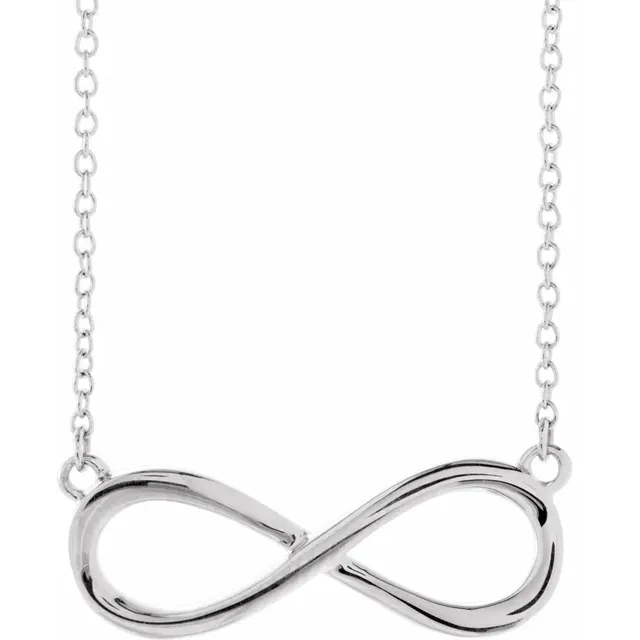 14K White Infinity-Inspired 18" Necklace-