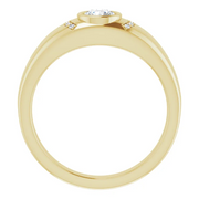 14K Yellow 1/2 CTW Diamond Men's Bezel Ring-11-