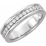 14K White 3/4 CTW Diamond Eternity Band Size 7-7.00 (approximate standard size)-