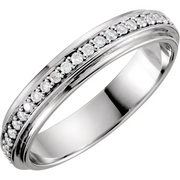 14K Yellow Eternity 1/3 CTW Diamond Duo Band Size 7-7.00 (approximate standard size)-