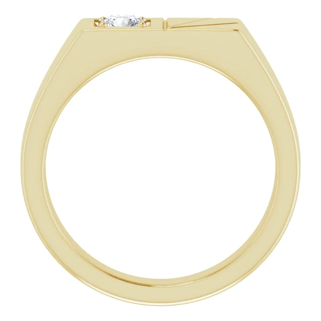 14K Yellow 1/3 CT Diamond Men's Ring-