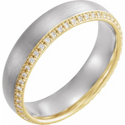 14K White & Yellow 6 mm 1/4 CTW Diamond Band Size 11-11.00(aproximate standard size)-