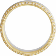 14K White & Yellow 6 mm 1/4 CTW Diamond Band Size 11-11.00(aproximate standard size)-