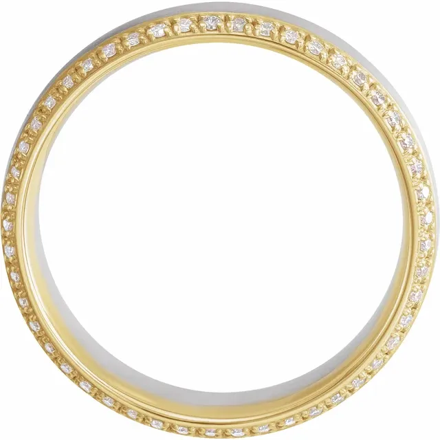 14K White & Yellow 6 mm 1/4 CTW Diamond Band Size 11-11.00(aproximate standard size)-