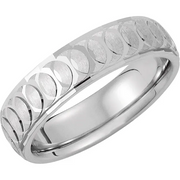 Sterling Silver 6 mm Overlapping Circle Pattern Band Size 13.5-