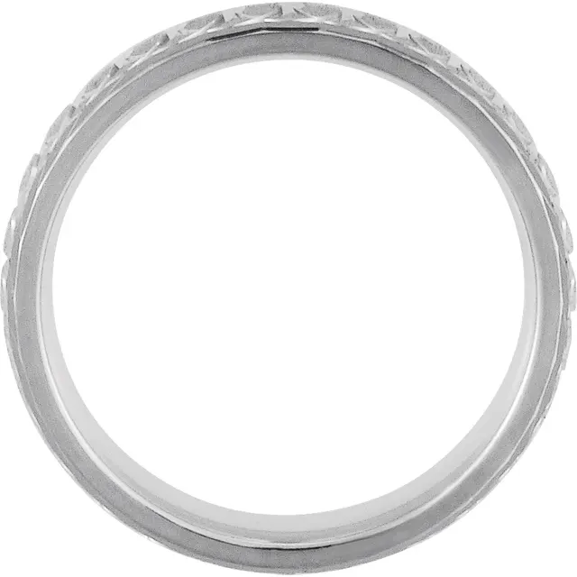 Sterling Silver 6 mm Overlapping Circle Pattern Band Size 13.5-