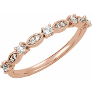 14K Rose 1/5 CTW Diamond Granulated Stackable Ring-