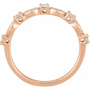 14K Rose 1/5 CTW Diamond Granulated Stackable Ring-