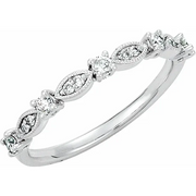 14K Rose 1/5 CTW Diamond Granulated Stackable Ring-