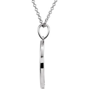 14K White 25.7x4.7 mm Crescent Moon 16" Necklace-