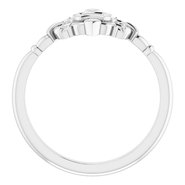 14K White Vintage-Inspired Ring-