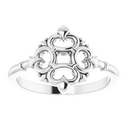14K White Vintage-Inspired Ring-